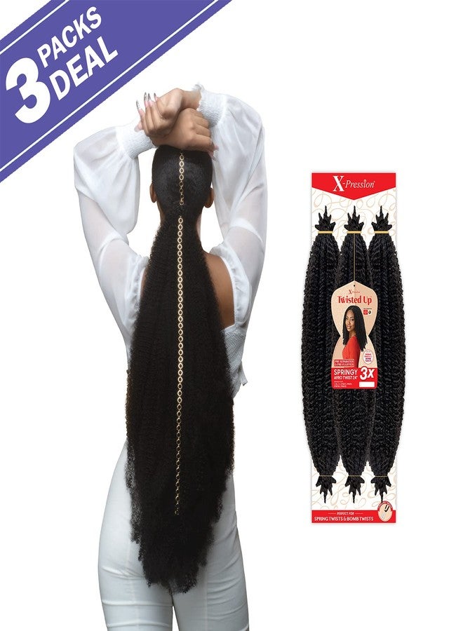 x-pression Outre Crochet Braids X-Pression Twisted Up 3X Springy Afro Twist 24" (3-pack, 1B) - Image 2